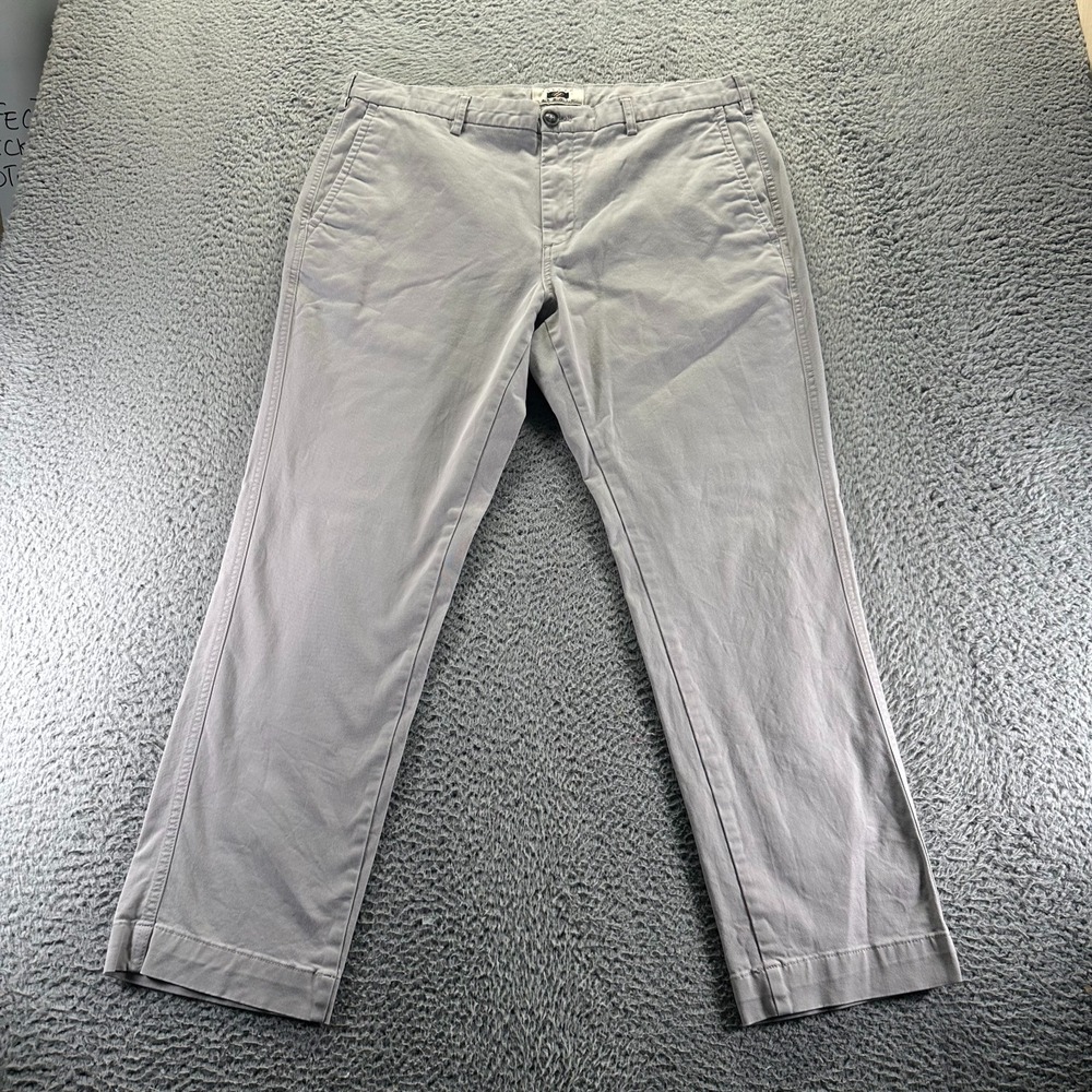 Joseph Abboud Pant Mens 38x30 Gray Cotton Chino Straight Leg Stretch Slim Preppy